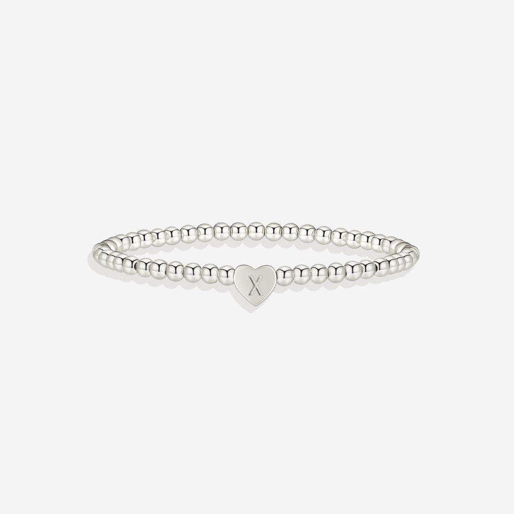 Mint & Lily Bracelet à Perles Dorées avec Initiale Cœur