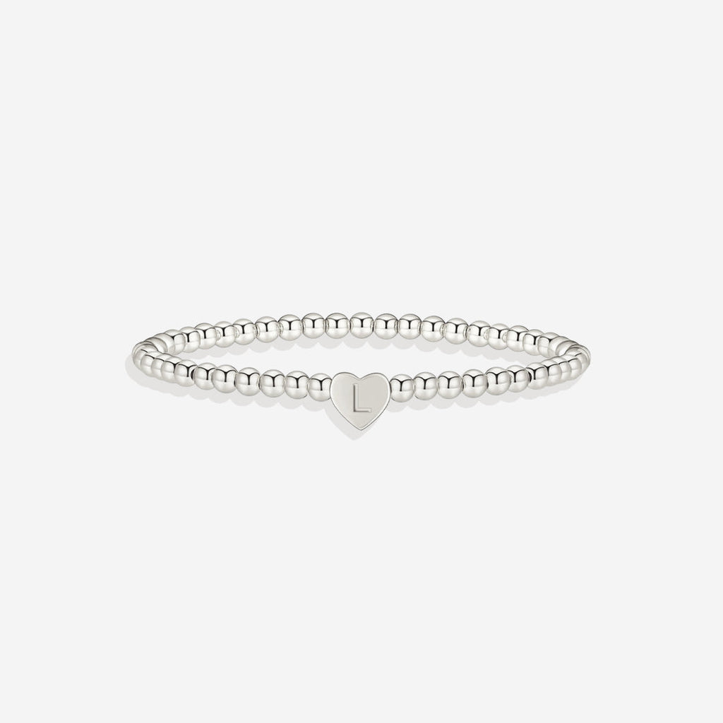 Mint & Lily Bracelet à Perles Dorées avec Initiale Cœur