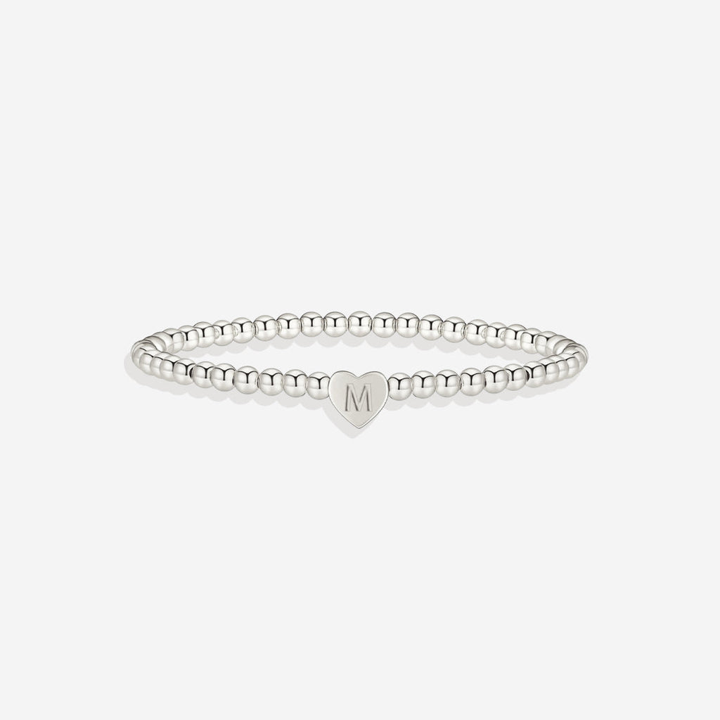 Mint & Lily Bracelet à Perles Dorées avec Initiale Cœur