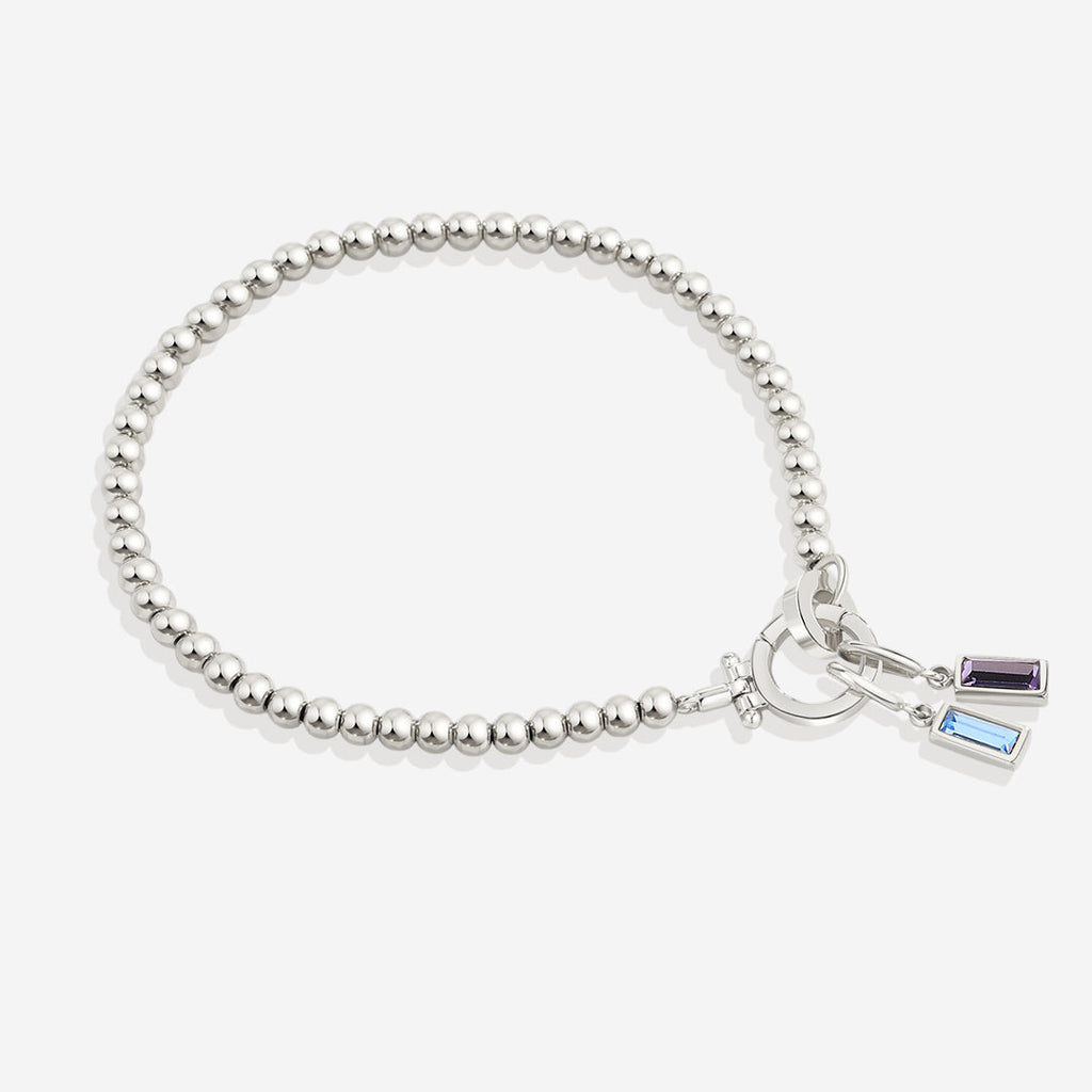 Mint & Lily Bracelet à Perles de Naissance Dorées avec Charmes