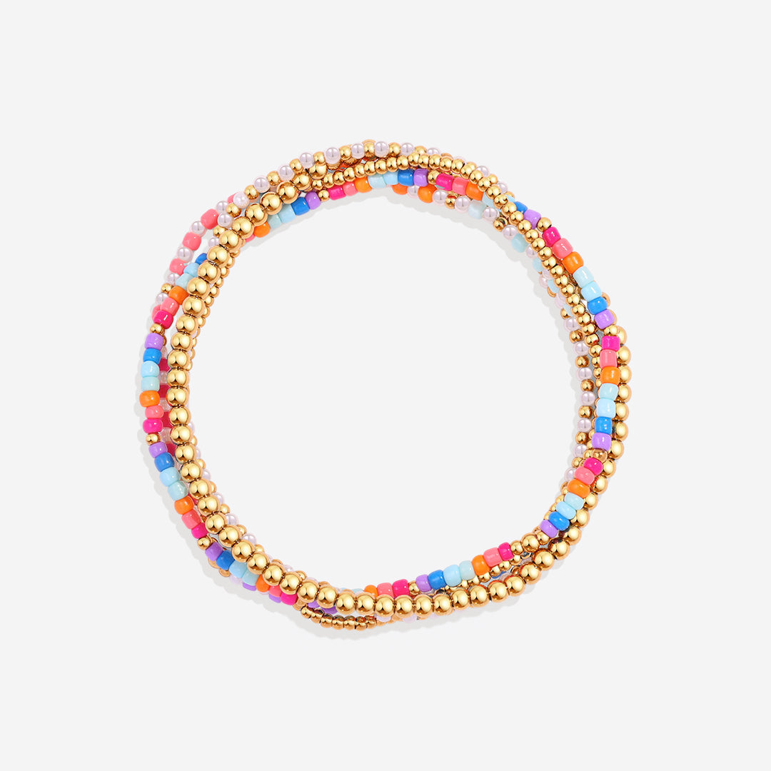 Mint & Lily Ensemble de Bracelets à Perles Superposables Été