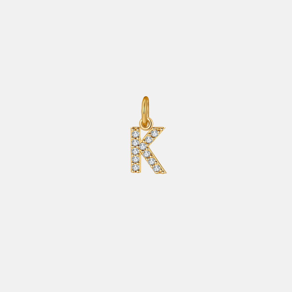 Dainty Pave Initial Charm