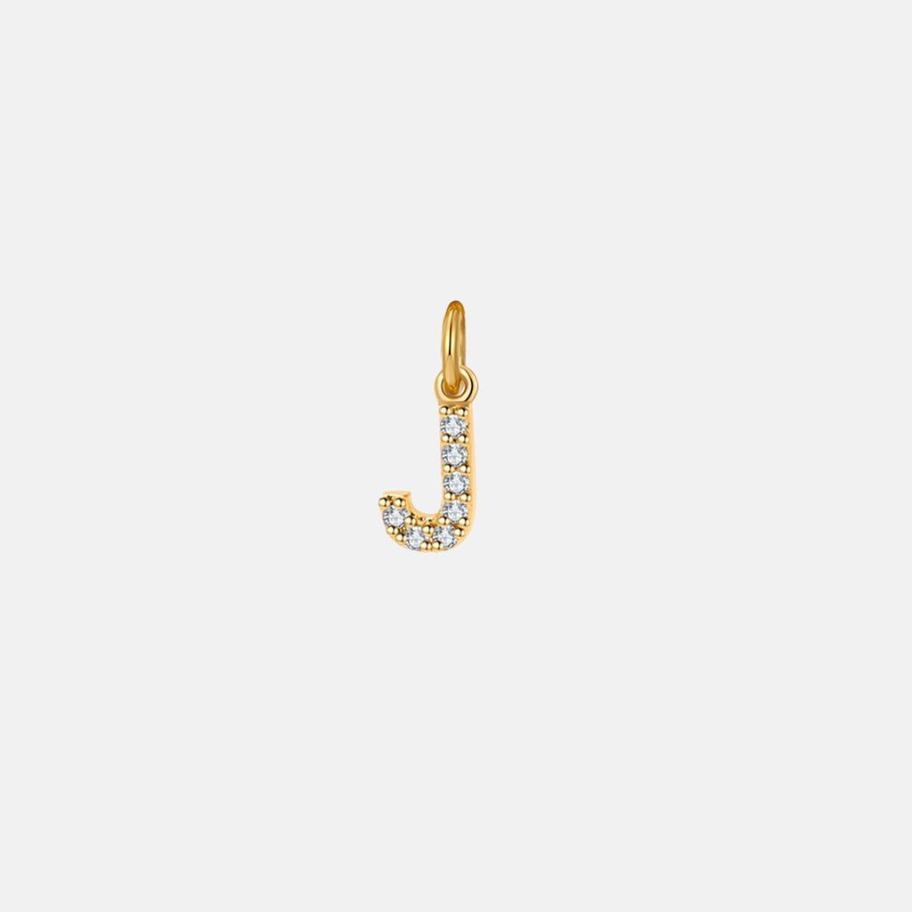 Dainty Pave Initial Charm