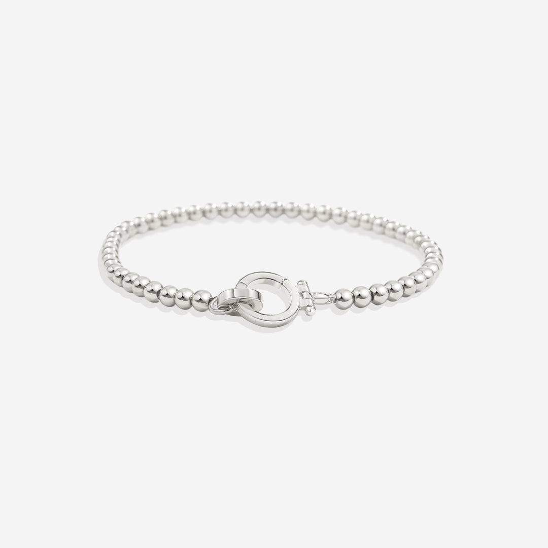Mint & Lily Bracelet à Perles Dorées avec Fermoir Menthe