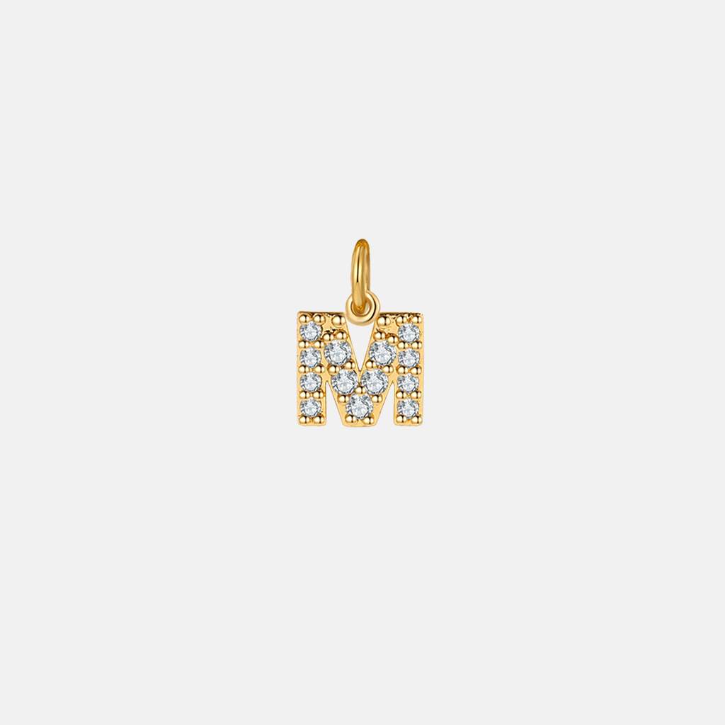 Dainty Pave Initial Charm