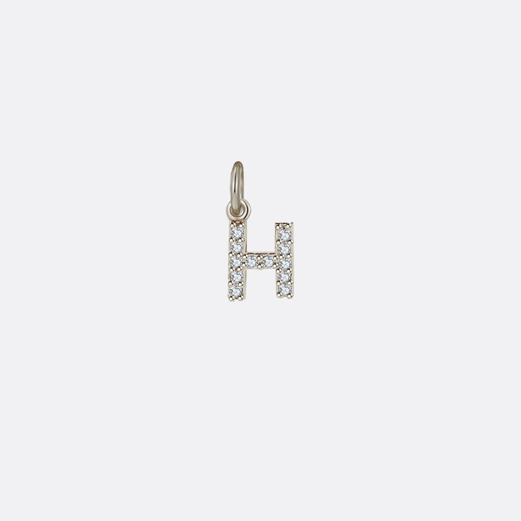 Dainty Pave Initial Charm