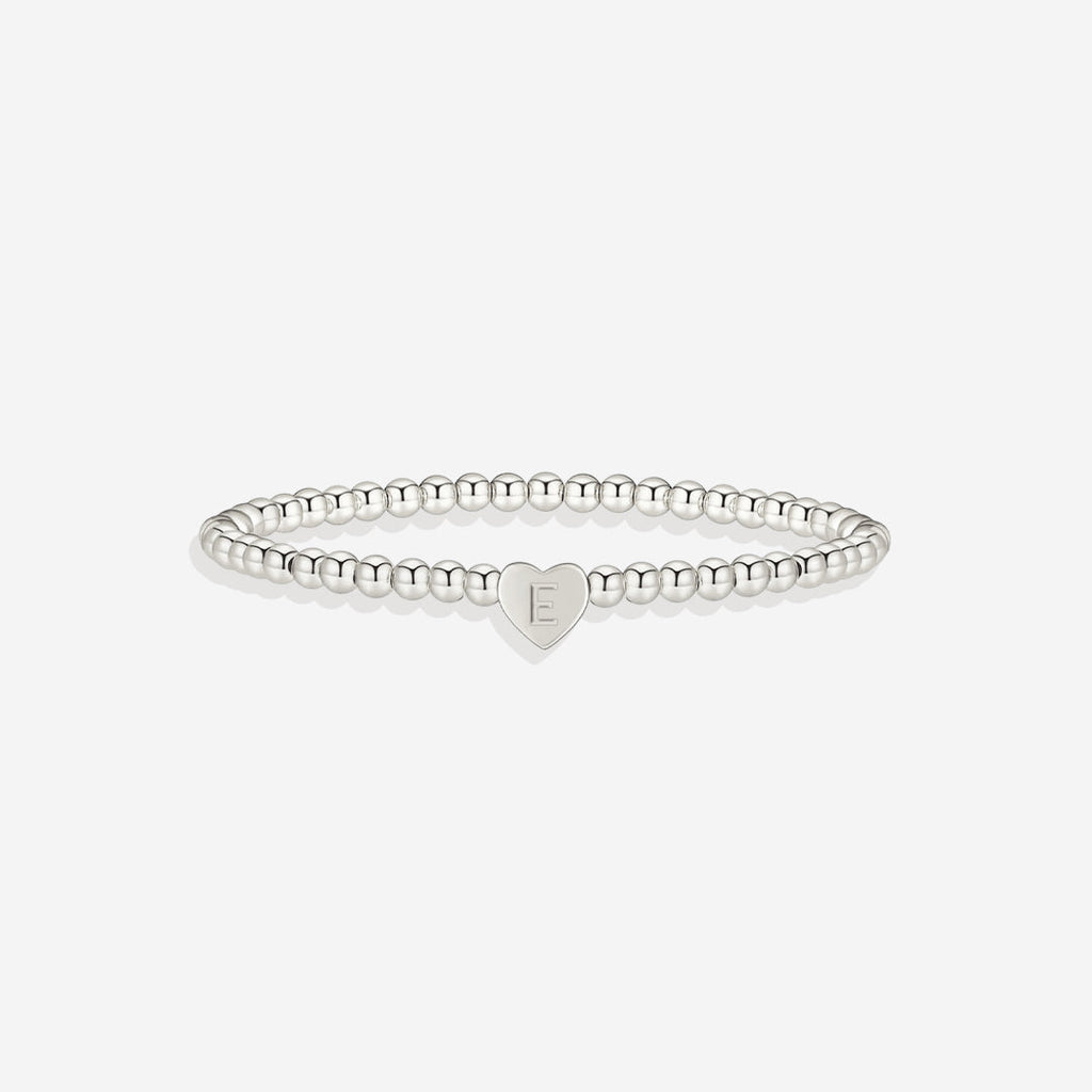 Mint & Lily Bracelet à Perles Dorées avec Initiale Cœur