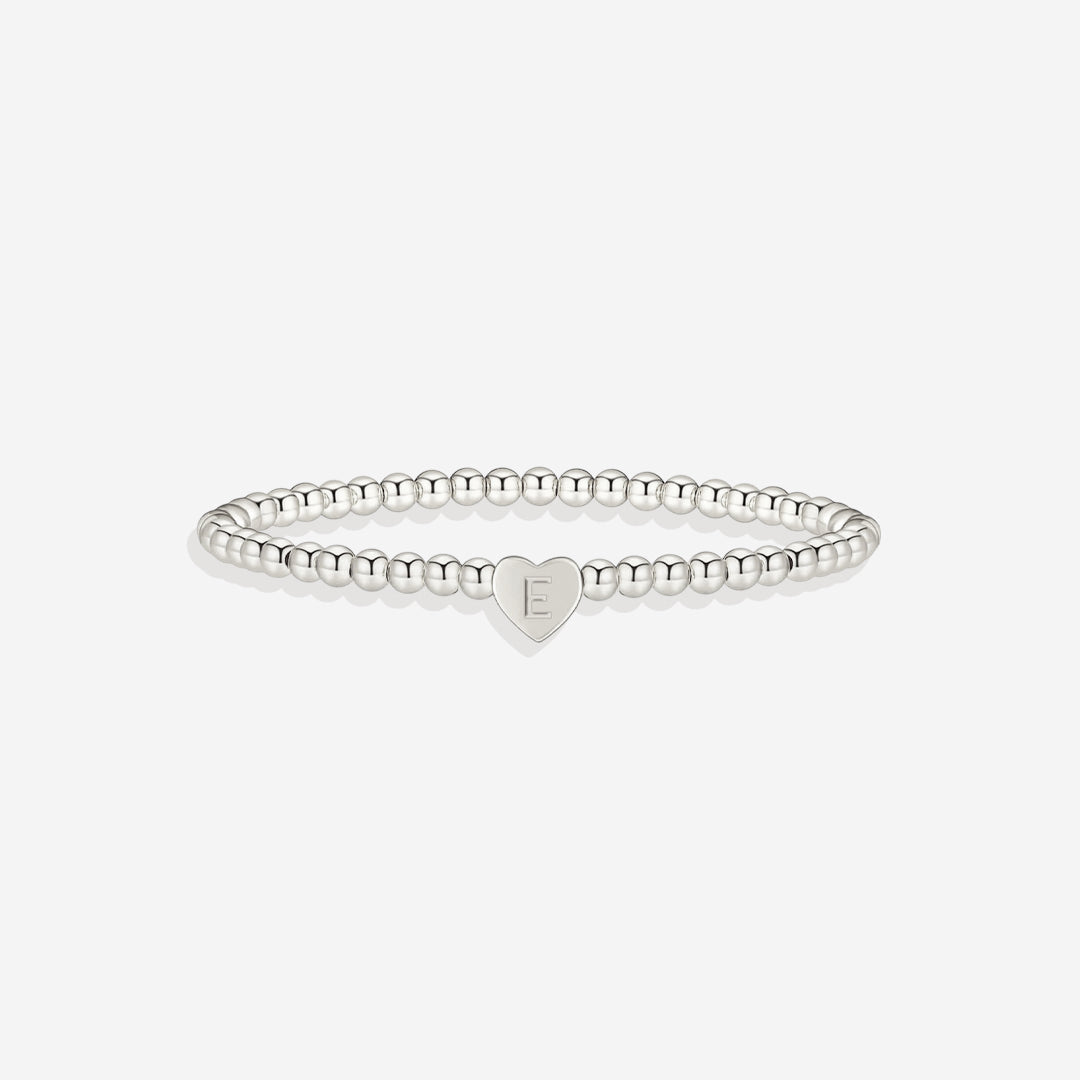 Mint & Lily Bracelet à Perles Dorées avec Initiale Cœur