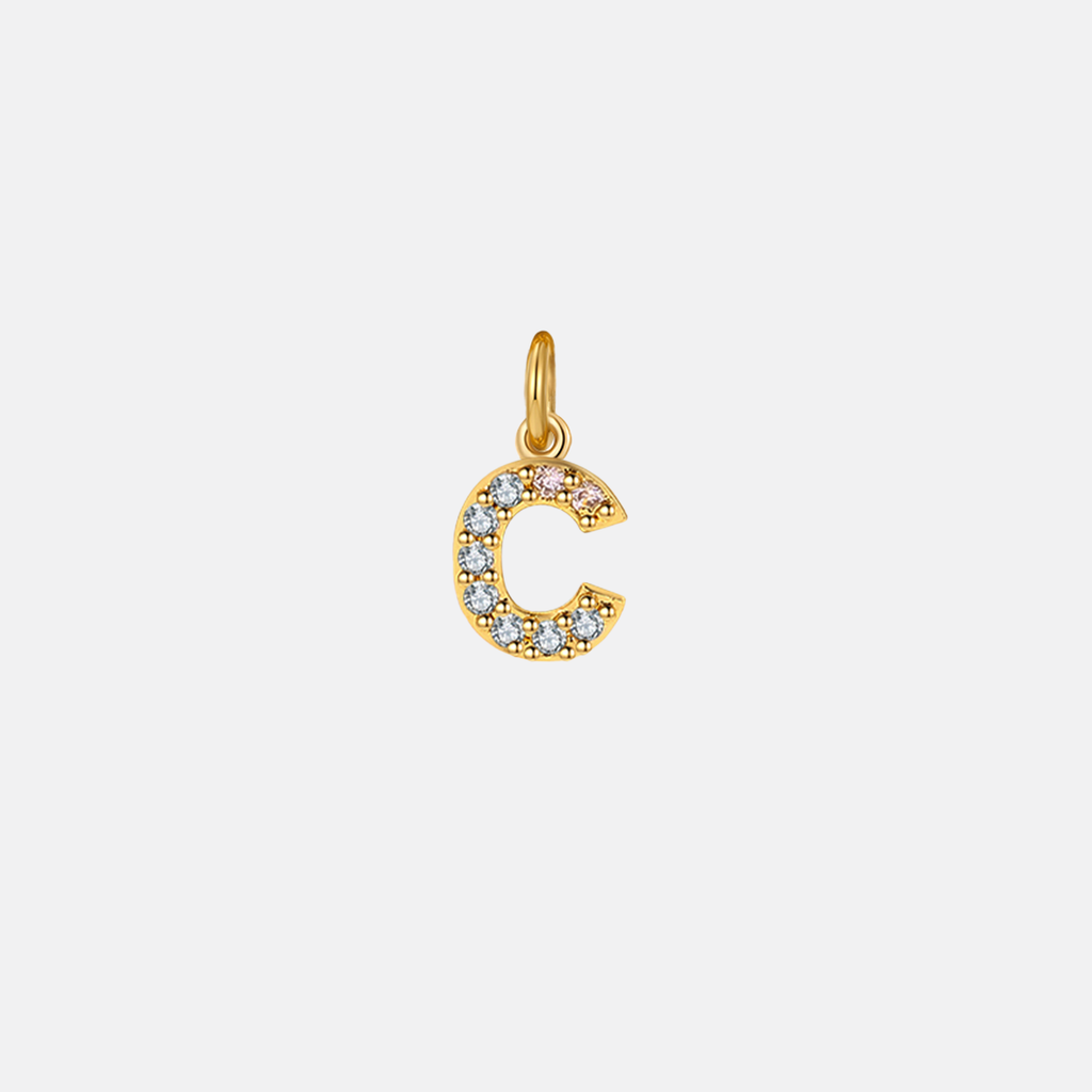 Dainty Pave Initial Charm