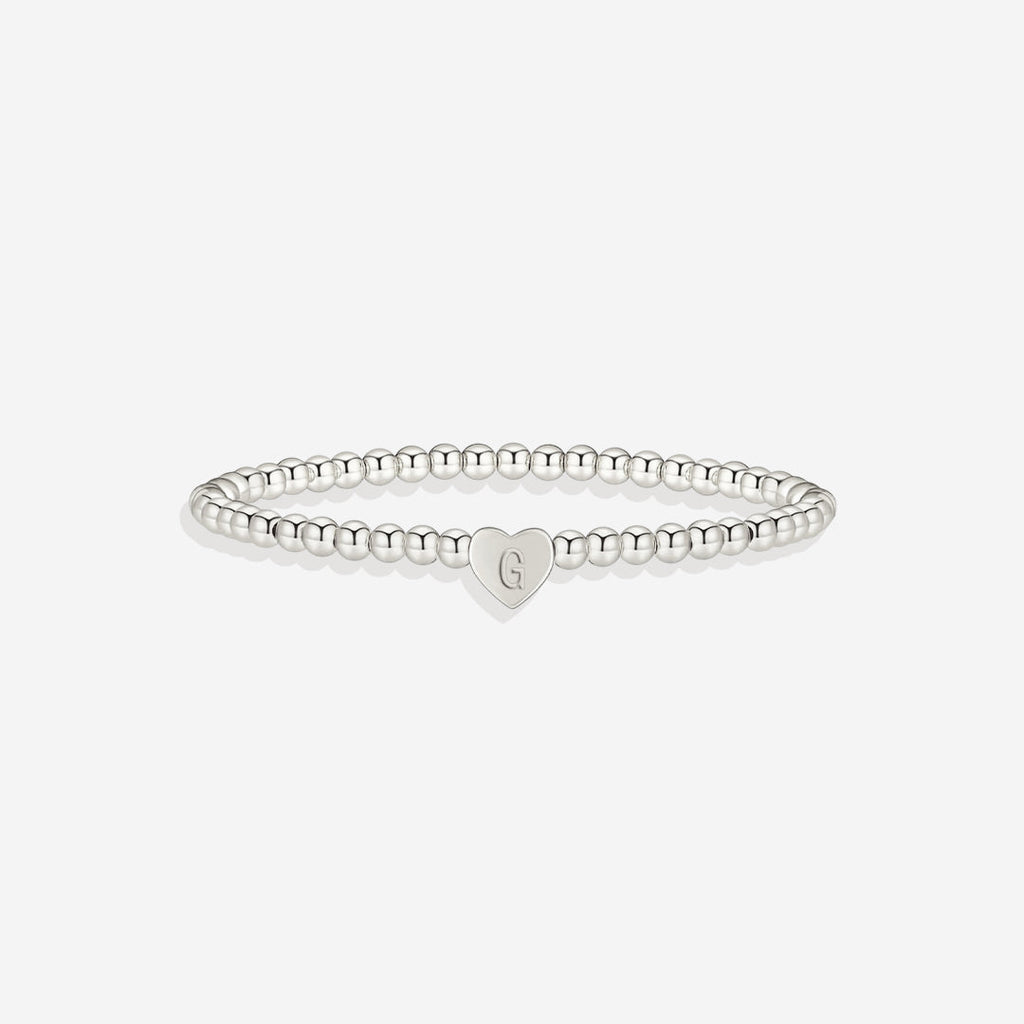 Mint & Lily Bracelet à Perles Dorées avec Initiale Cœur