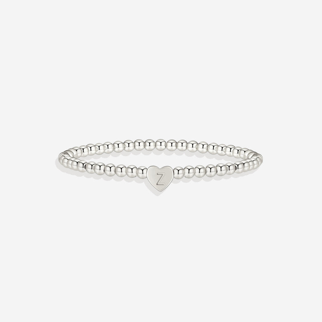 Mint & Lily Bracelet à Perles Dorées avec Initiale Cœur