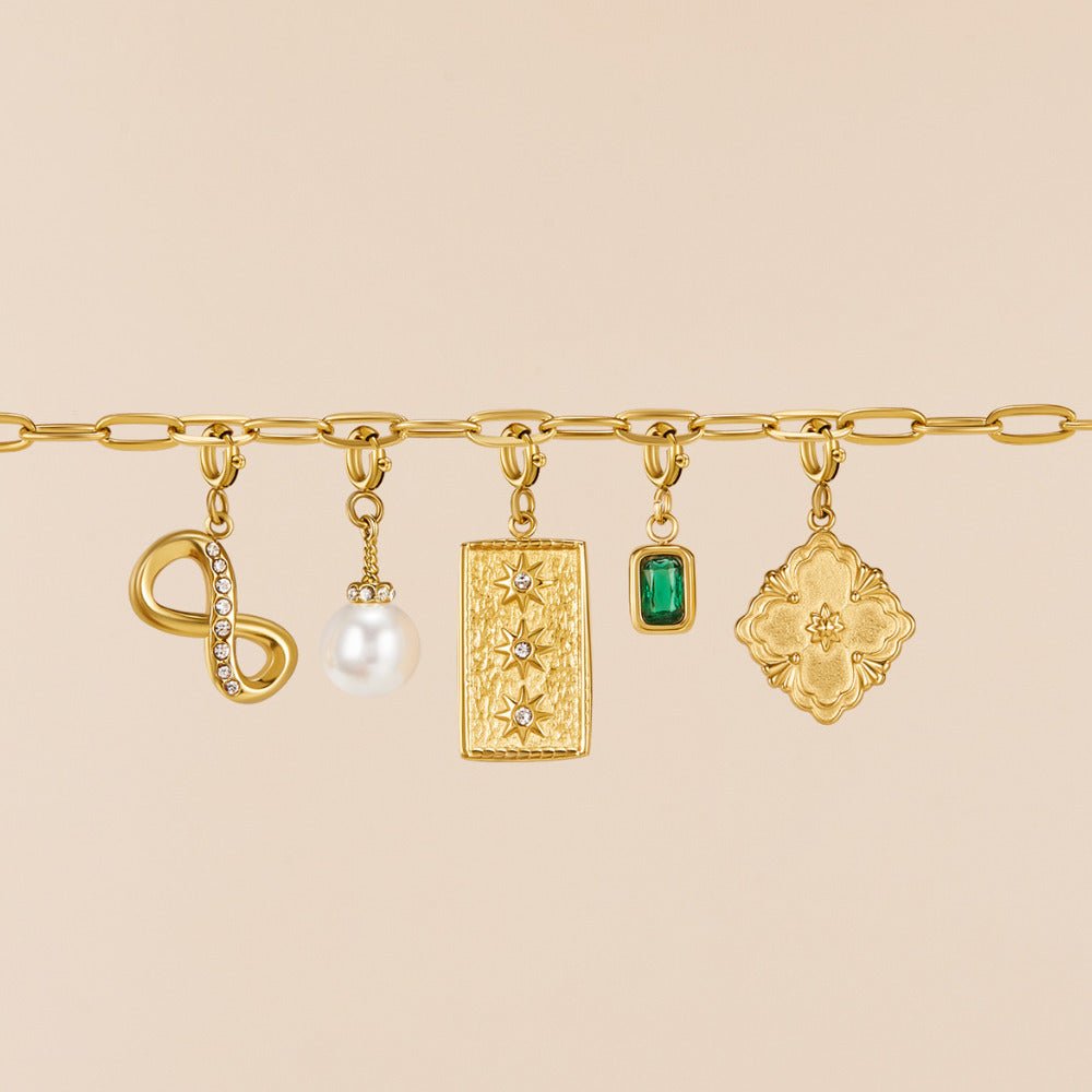 Golden Clover Leaf Charm