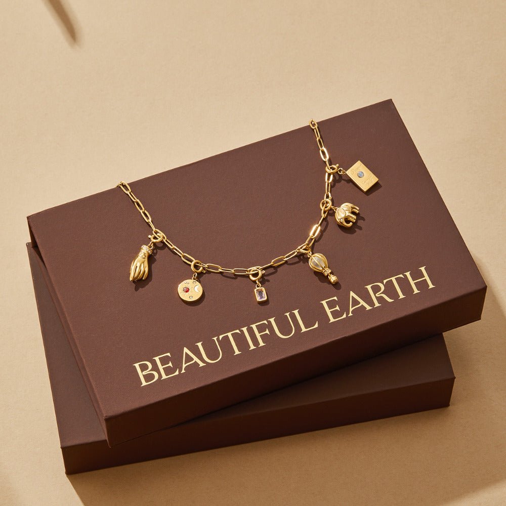 Golden Hot Air Balloon Charm