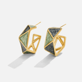 Green Atlantis Hoop Earrings