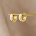 Leigh White Hoop Earrings