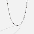 Mila Black Bead Silver Necklace
