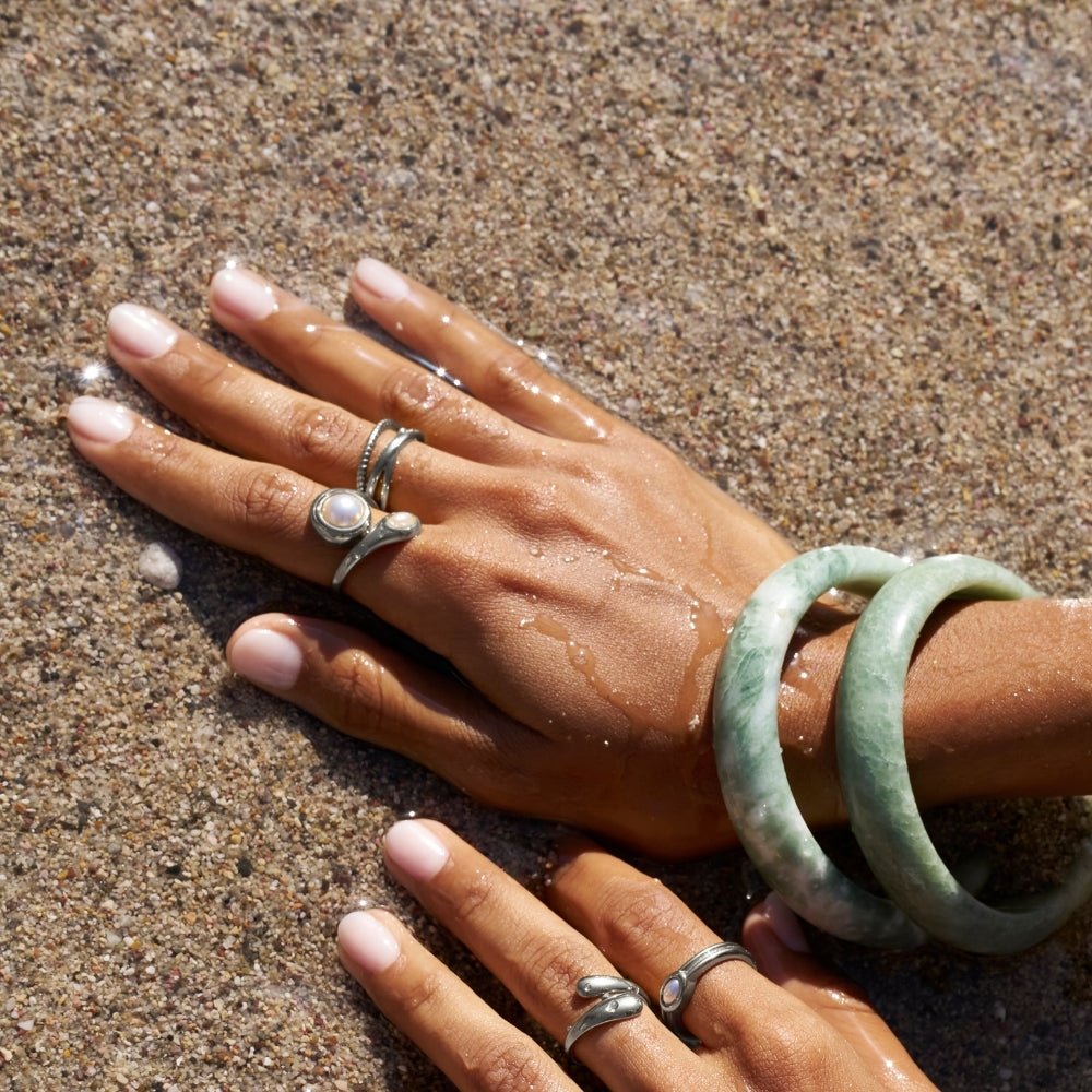 Silver Amara Pearl Wrap Ring
