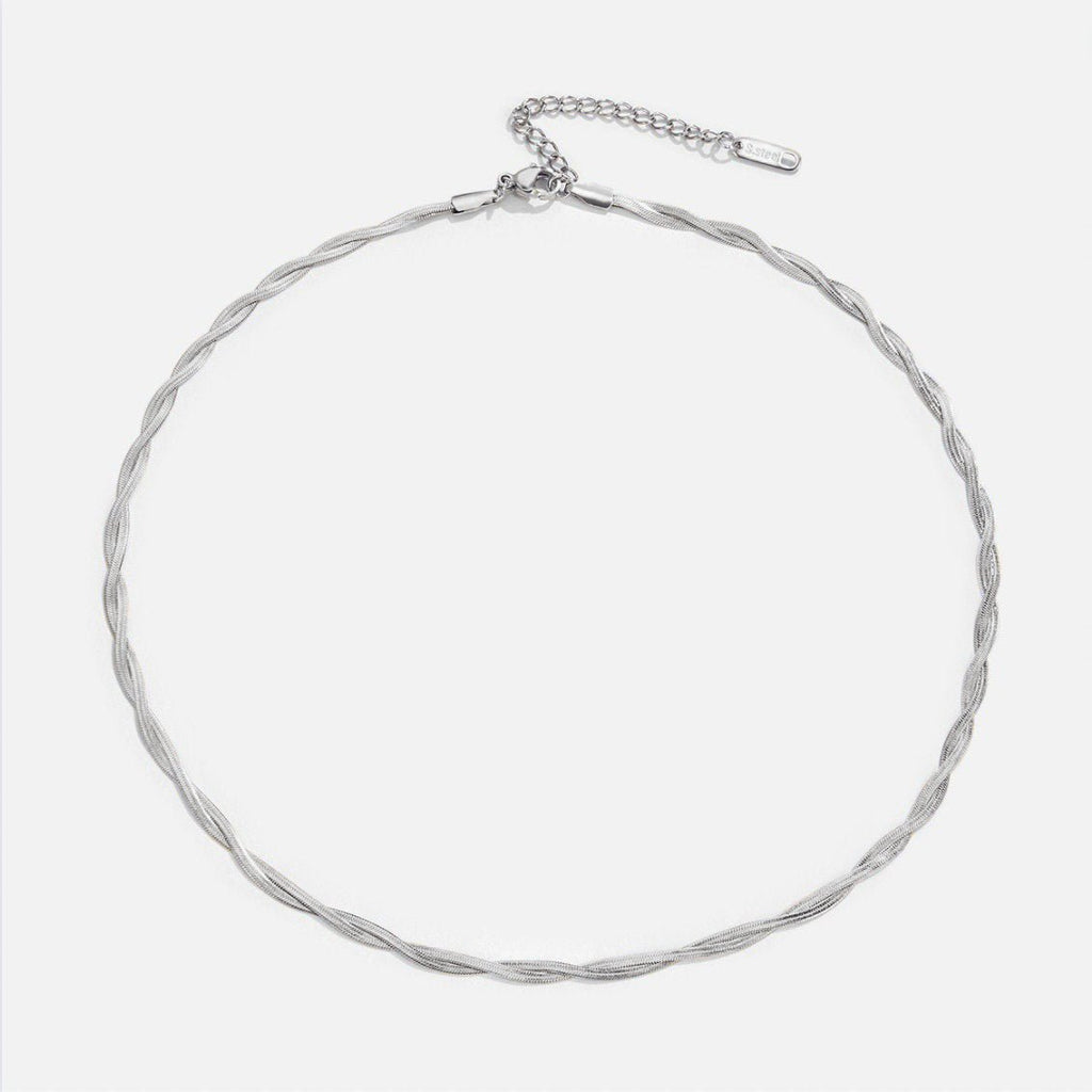 Silver Chiara Twist Snake Chain Necklace