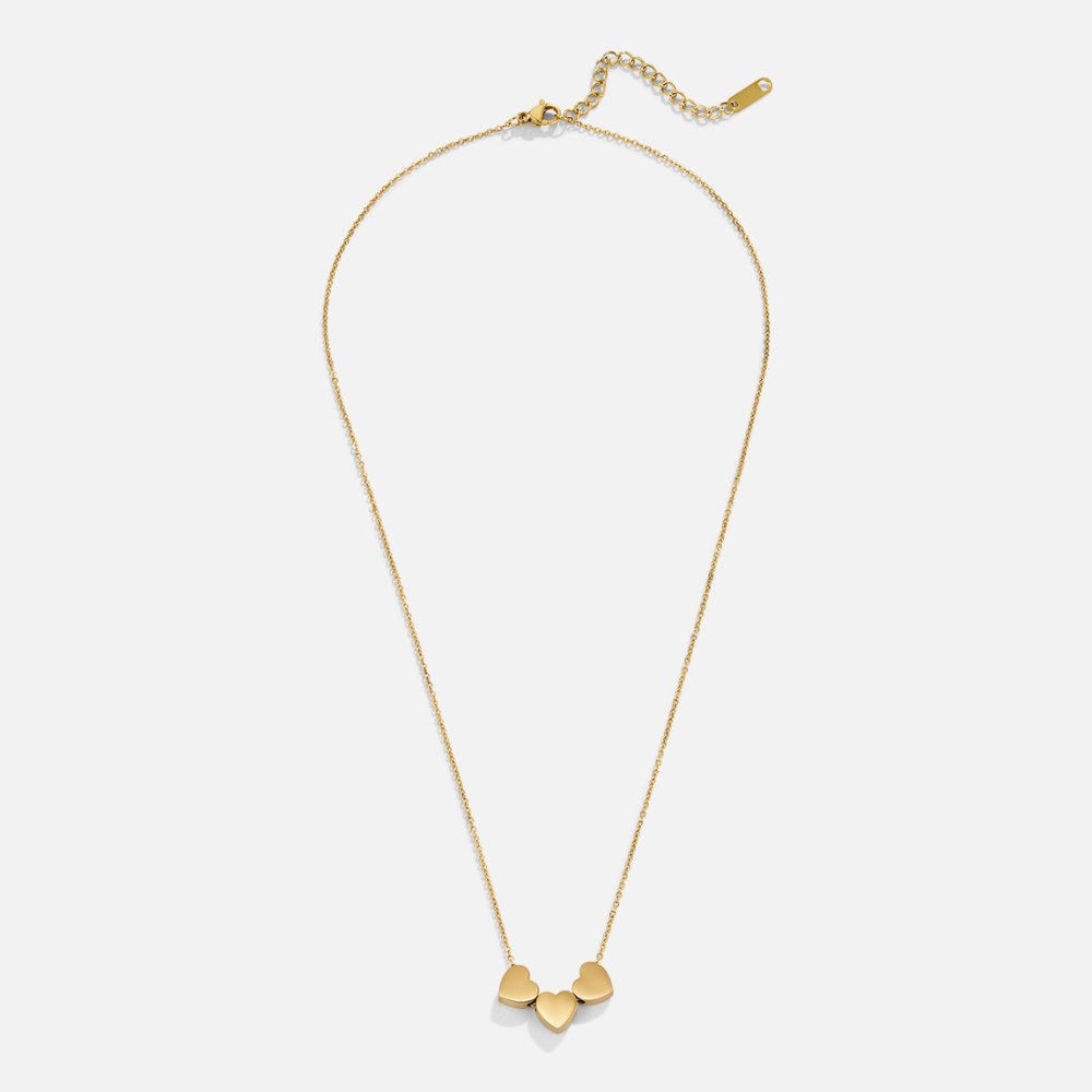 Trio Heart Pendant Necklace