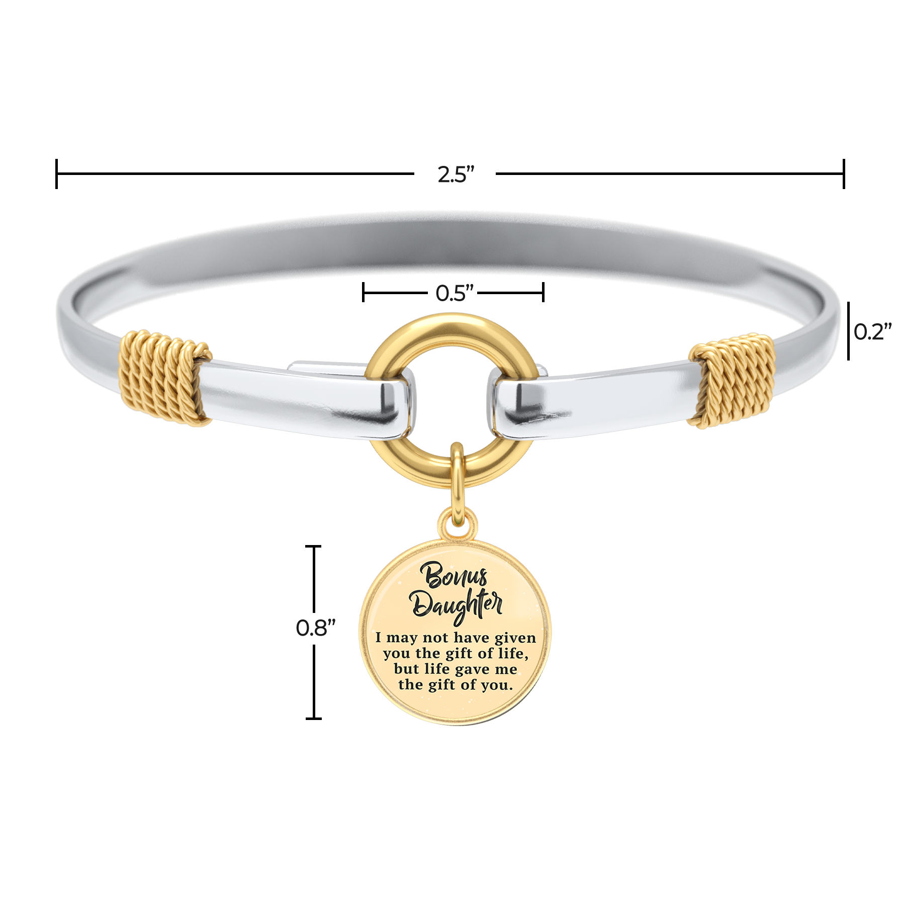 Bonus Daughter - Two-Tone Custom Charm Bracelet