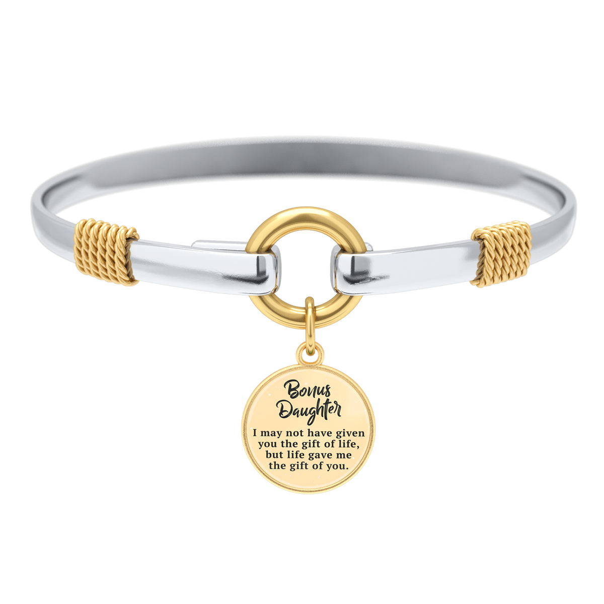 Bonus Daughter - Two-Tone Custom Charm Bracelet