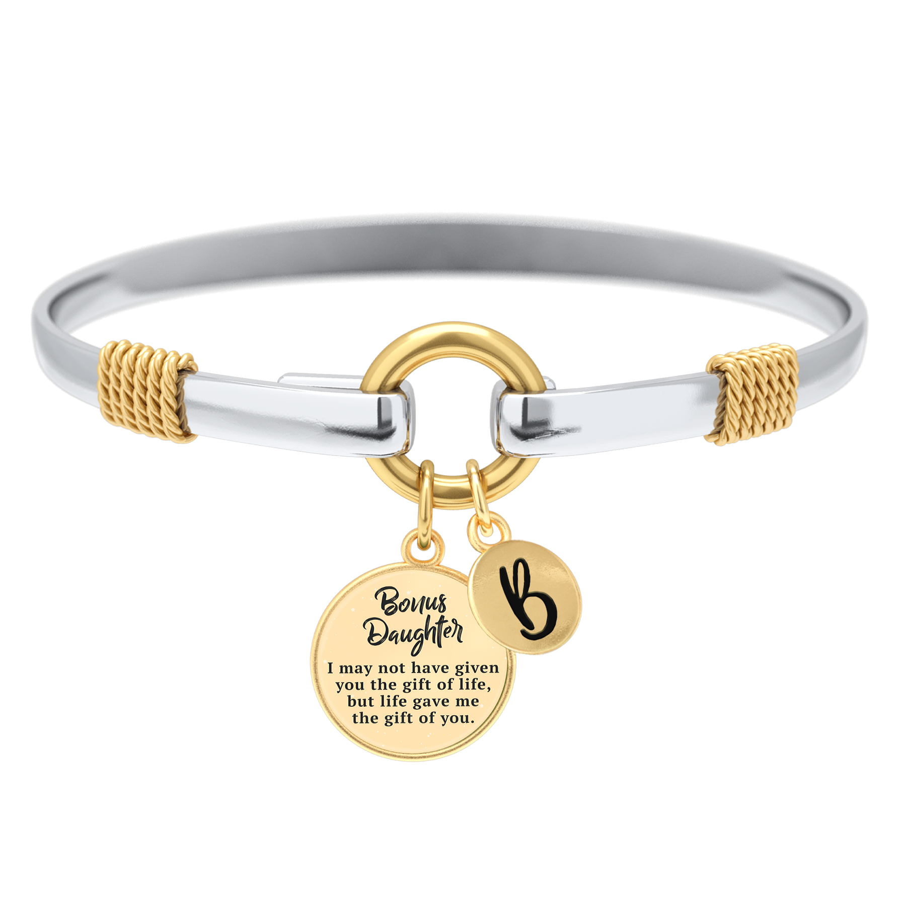 Bonus Daughter - Two-Tone Custom Charm Bracelet