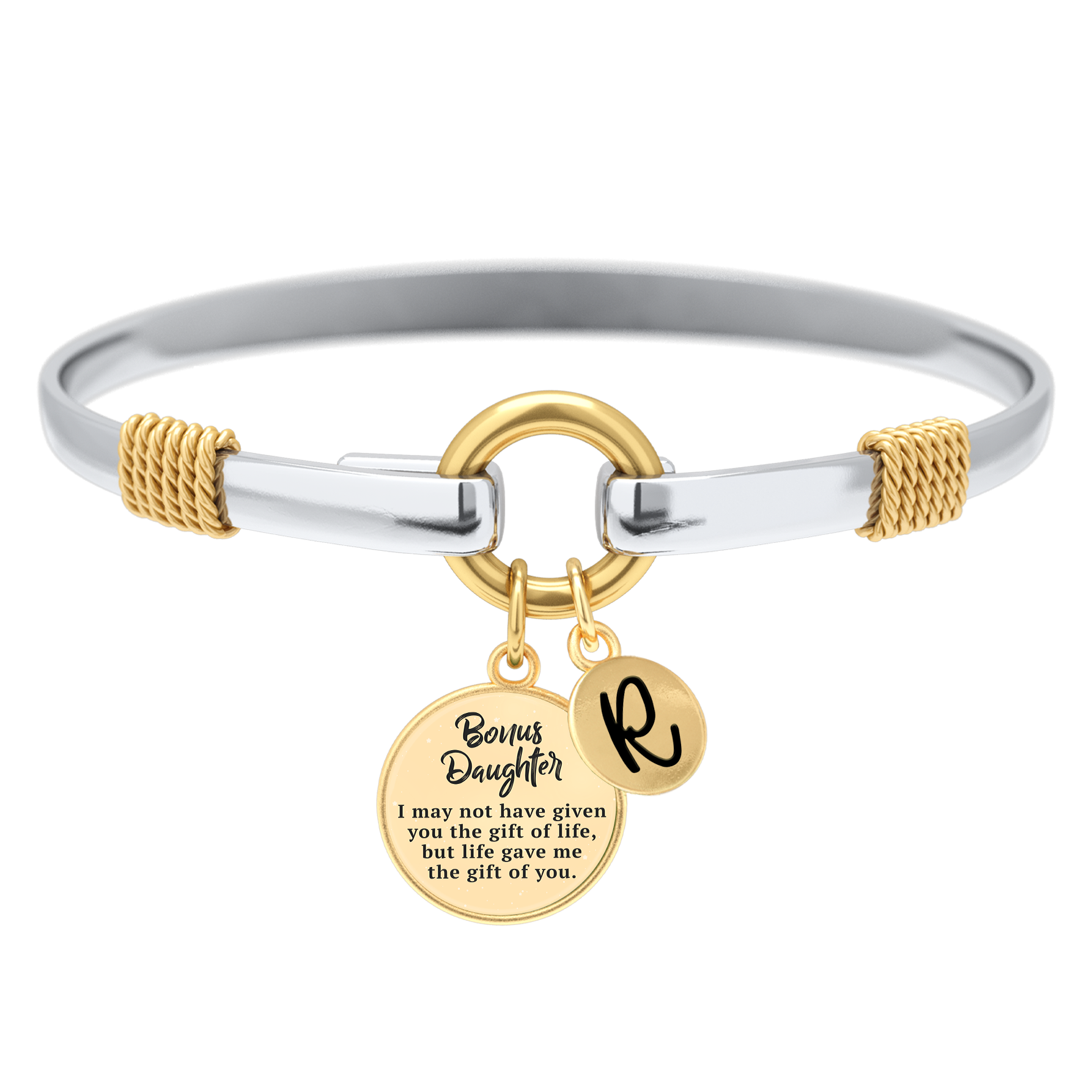 Bonus Daughter - Two-Tone Custom Charm Bracelet