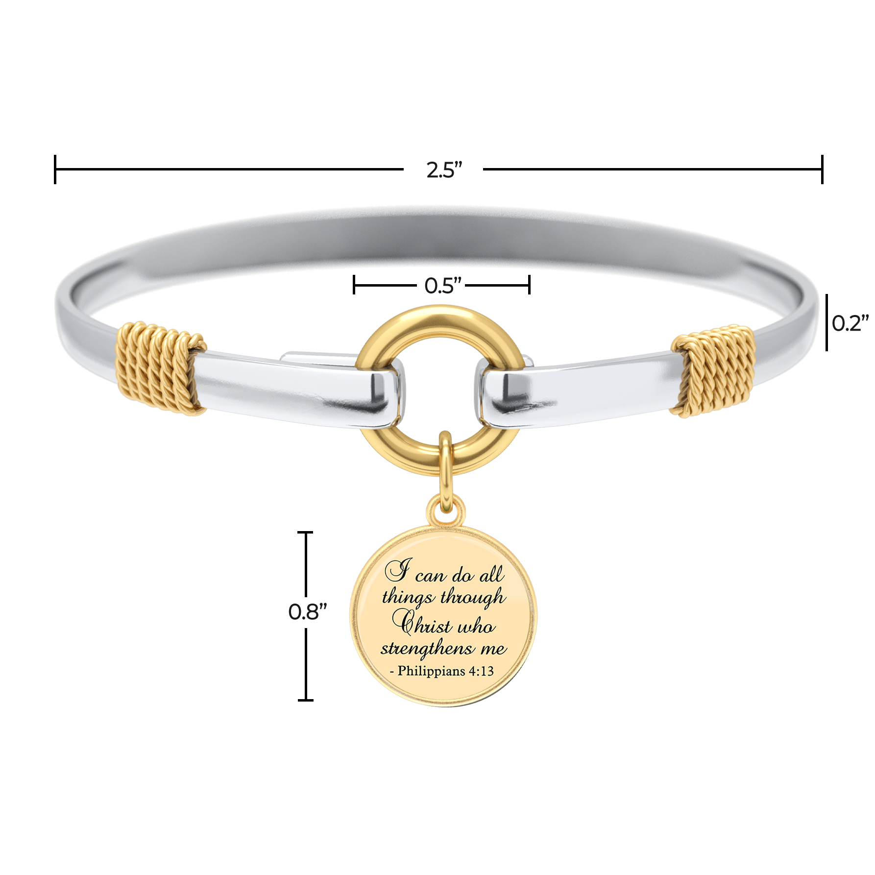 All Things Through Christ - Two-Tone Custom Charm Bracelet