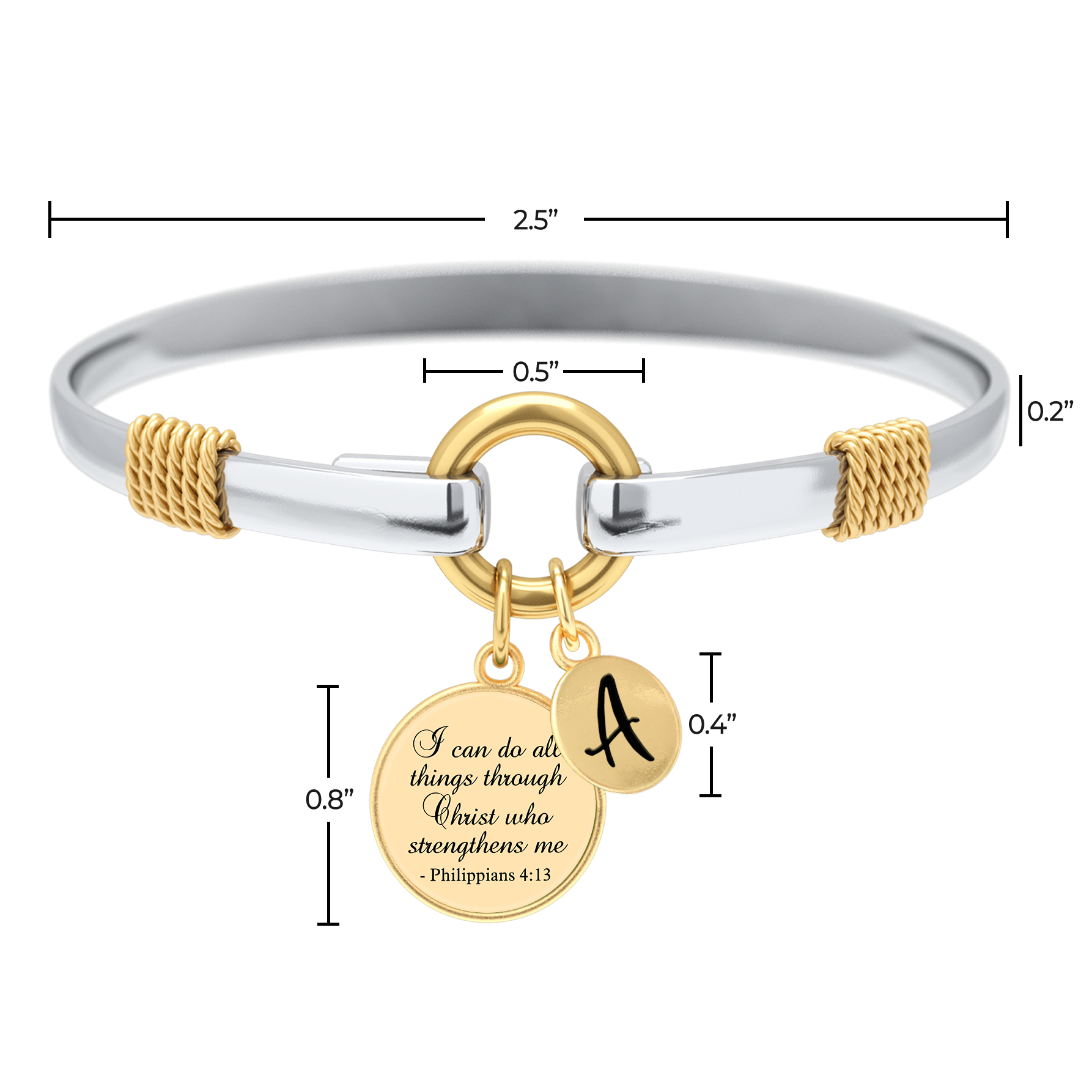 All Things Through Christ - Two-Tone Custom Charm Bracelet