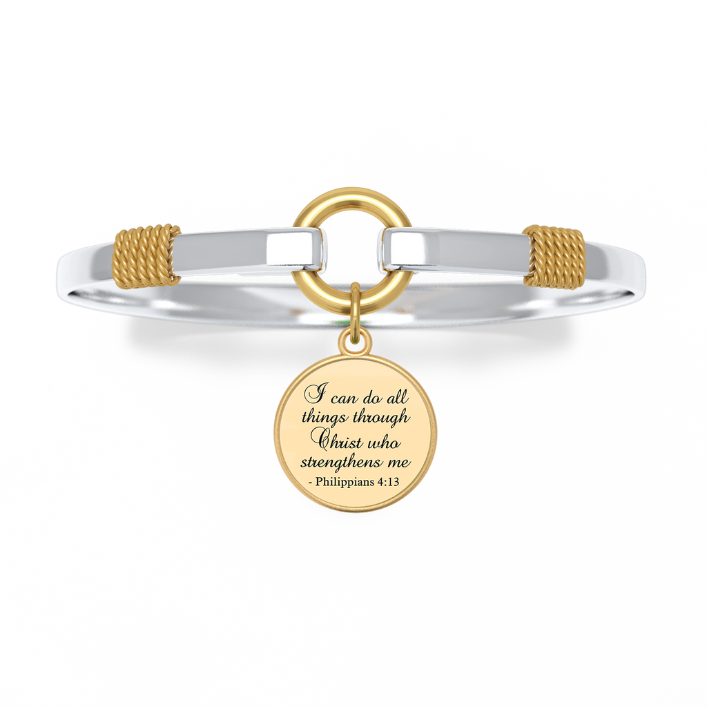 All Things Through Christ - Two-Tone Custom Charm Bracelet