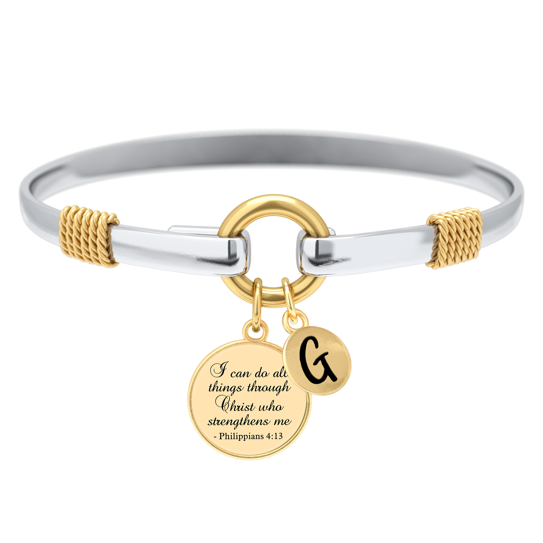 All Things Through Christ - Two-Tone Custom Charm Bracelet