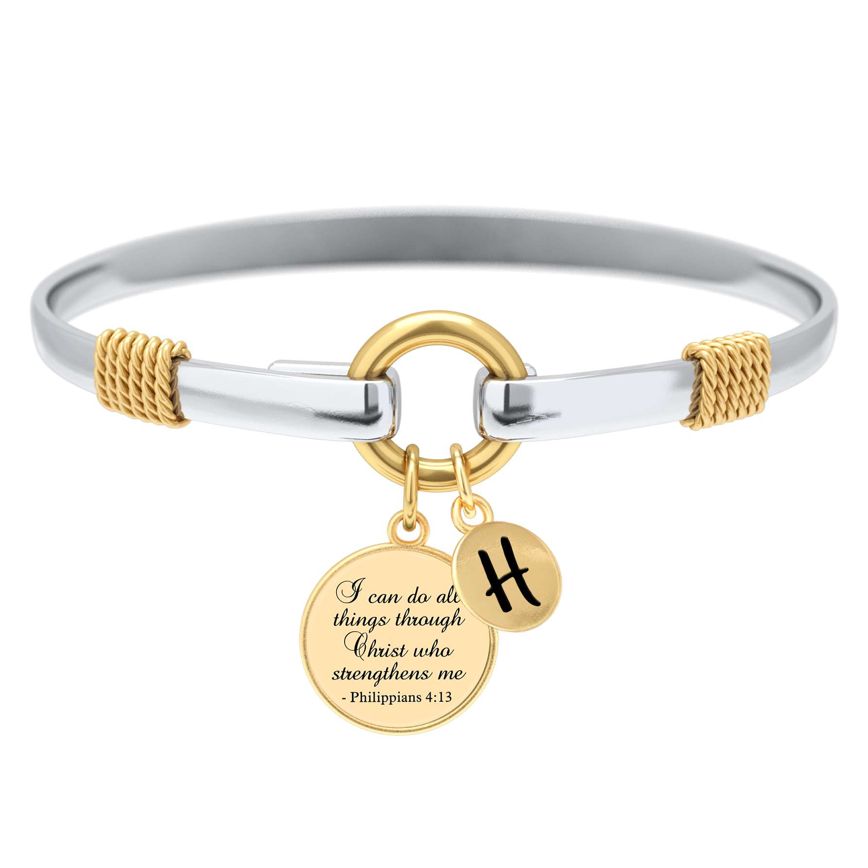 All Things Through Christ - Two-Tone Custom Charm Bracelet