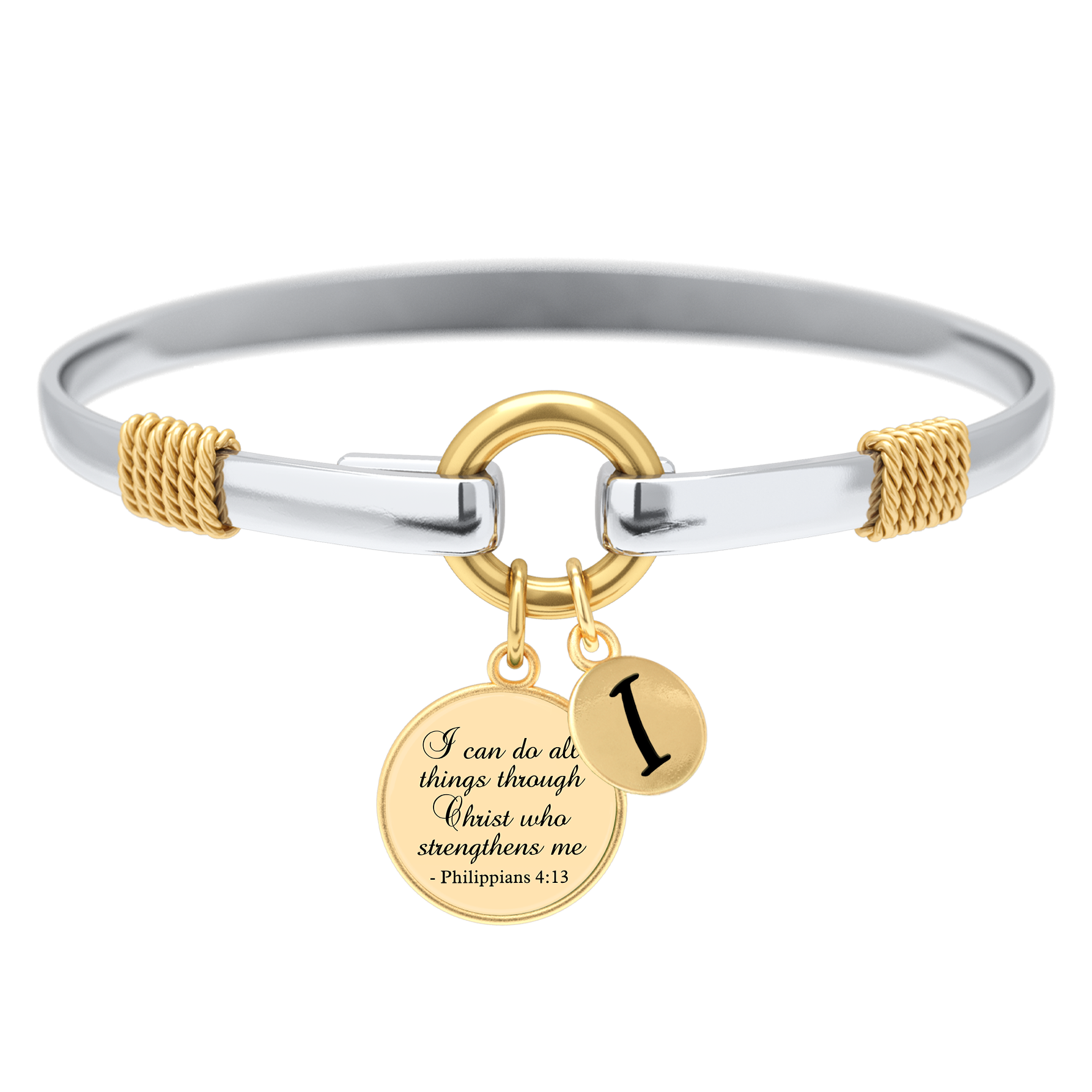 All Things Through Christ - Two-Tone Custom Charm Bracelet