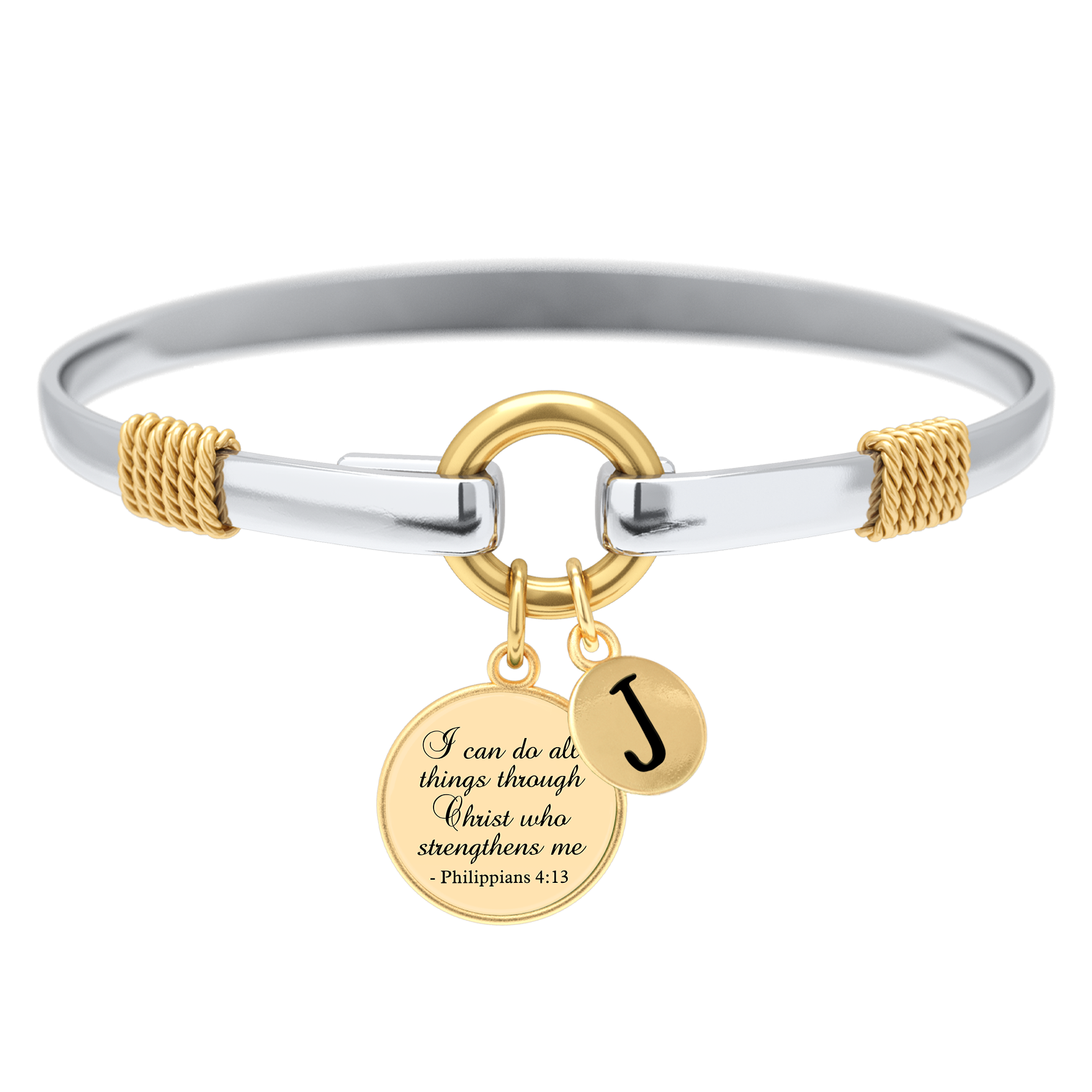 All Things Through Christ - Two-Tone Custom Charm Bracelet