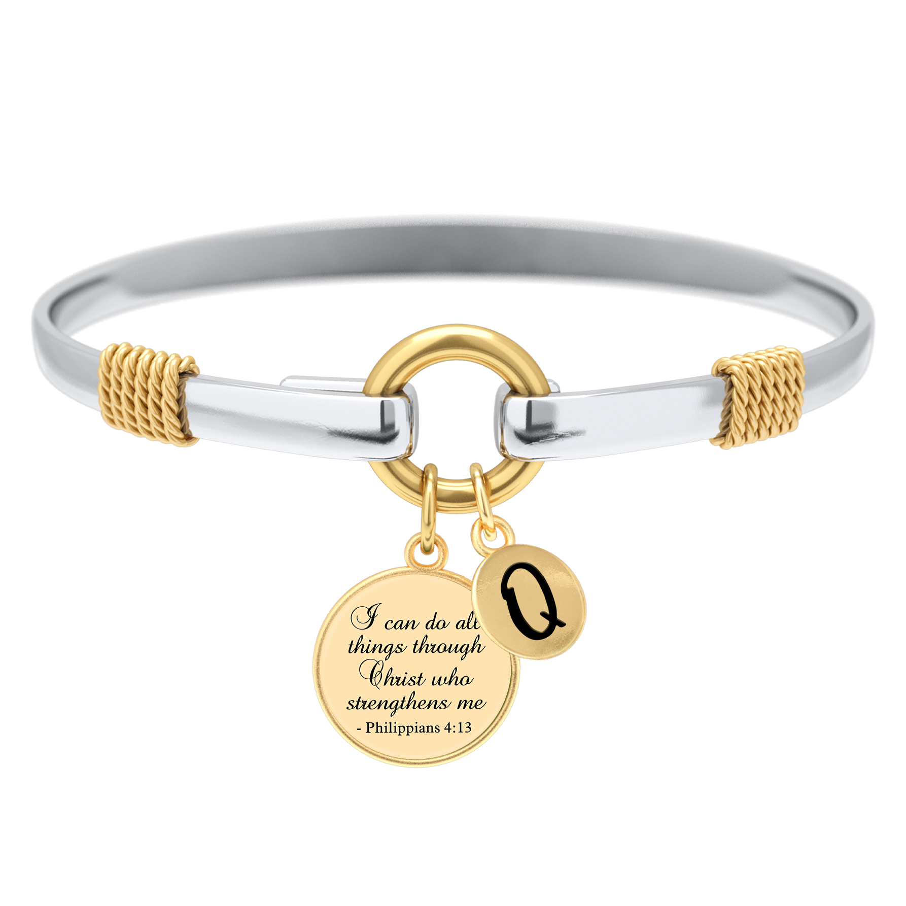 All Things Through Christ - Two-Tone Custom Charm Bracelet