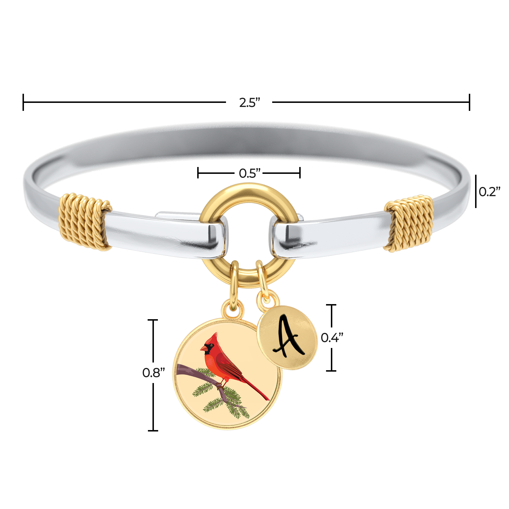 Cardinal - Two-Tone Custom Charm Bracelet