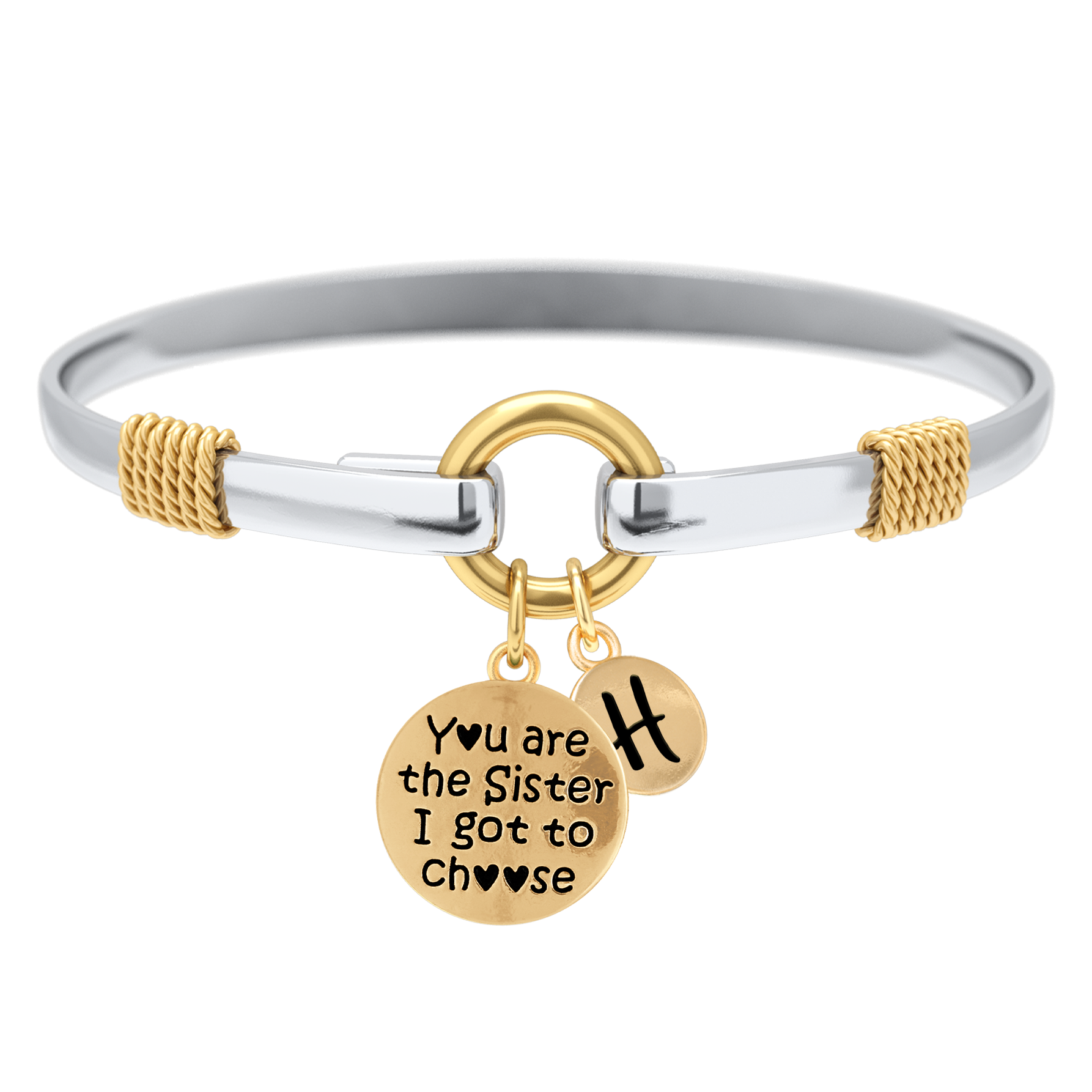 Sister I Got To Choose - Two-Tone Custom Charm Bracelet